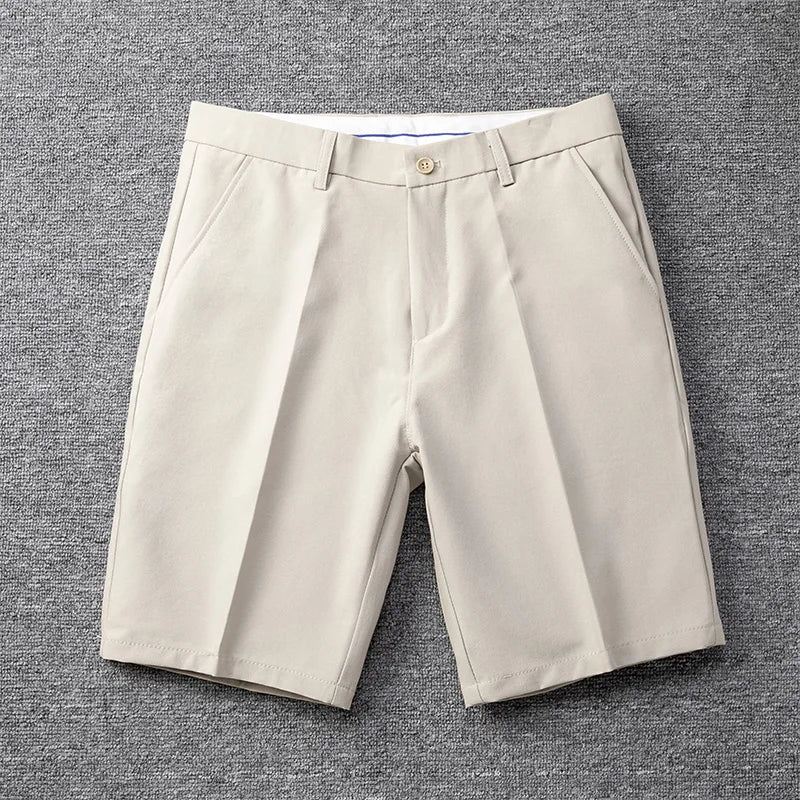 Men's Straight Leg Shorts with Button-Fastened Waist