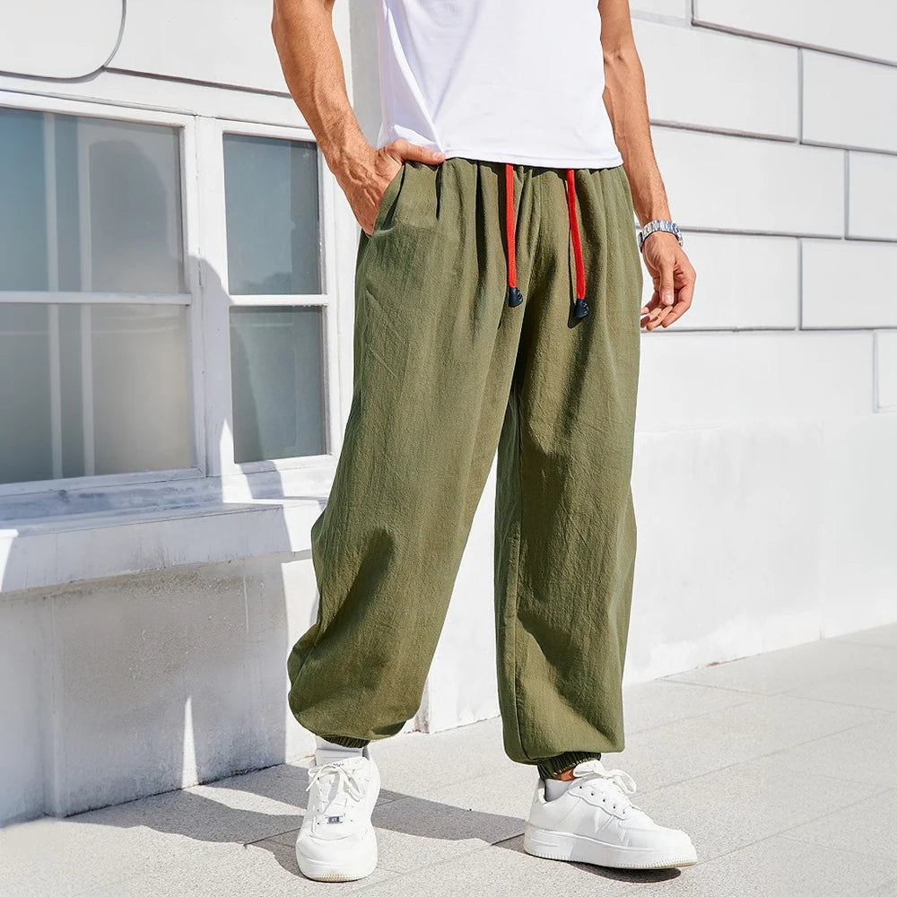 Men's Relaxed Fit Joggers with Drawstring Waist and Pockets