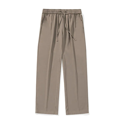 Men's Wide Leg Trousers with Drawstring Waist