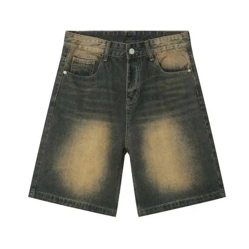 Men's Denim Shorts with Five Pocket Design