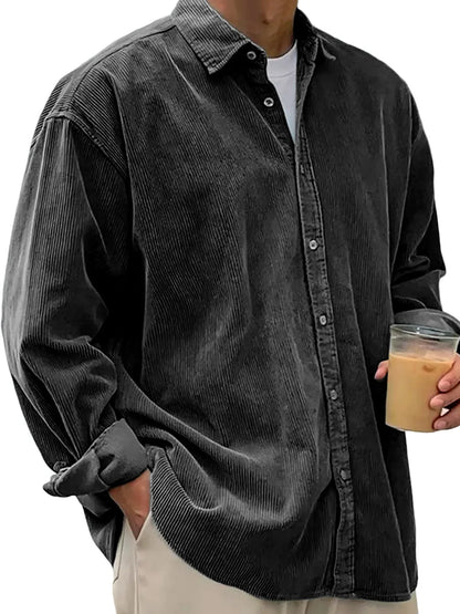 Men's Corduroy Long Sleeve Button Down Shirt