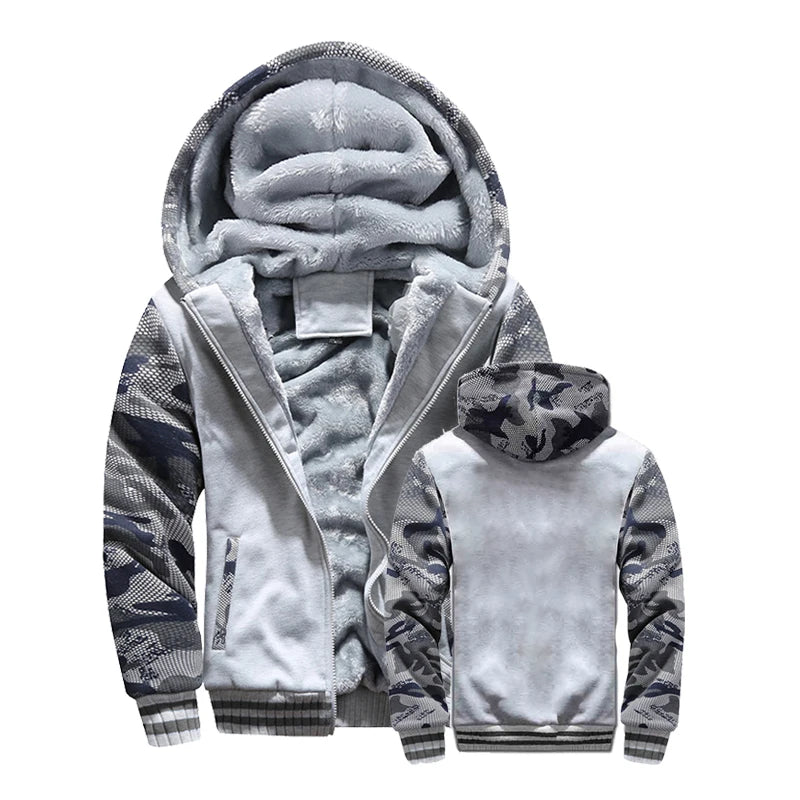 Men's Hooded Jacket – Plush Lined Full Zip Front Long Sleeve Outerwear