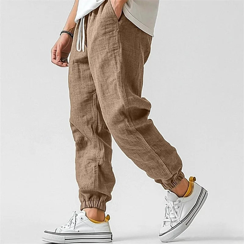 Men's Tapered Joggers with Drawstring Waist and Elastic Cuffs