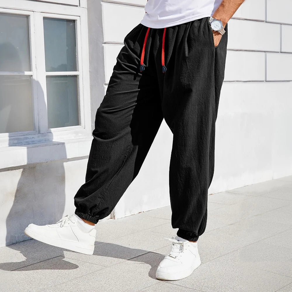Men's Relaxed Fit Joggers with Drawstring Waist and Pockets