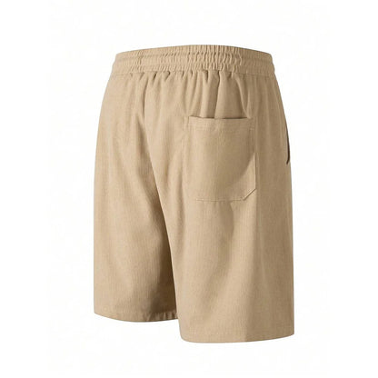 Men's Textured Shorts with Elasticated Drawstring Waist