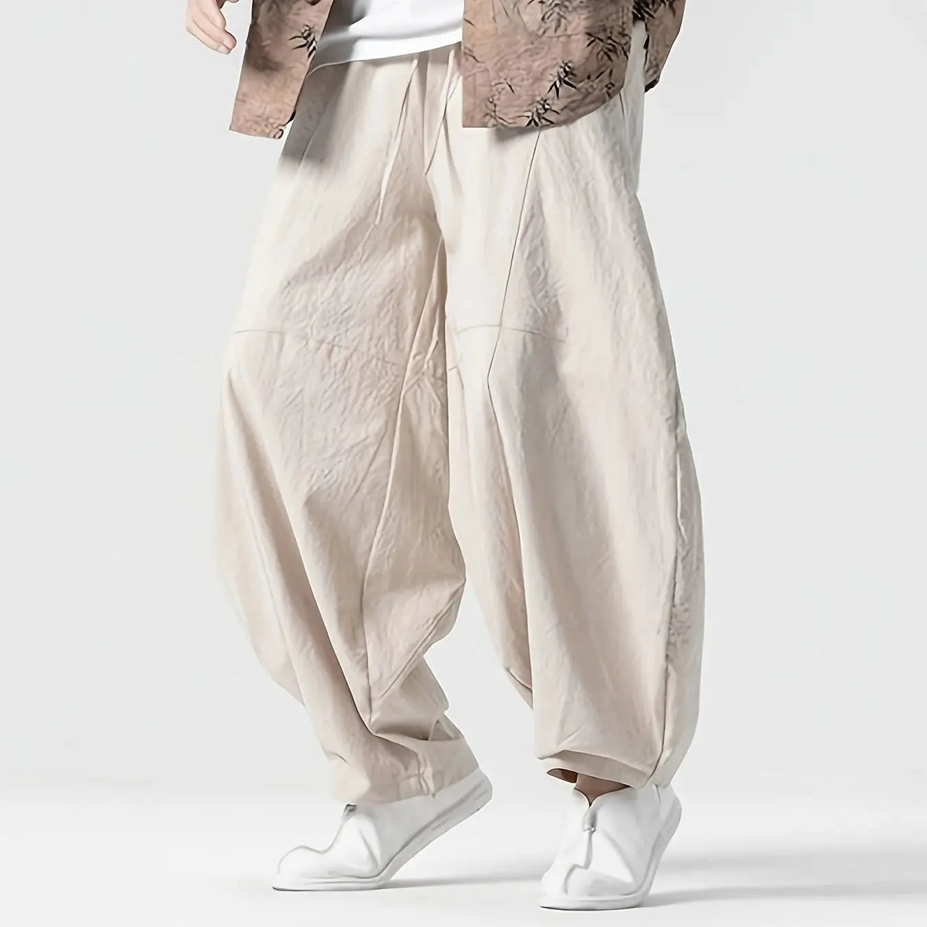 Men's Harem Trousers – Loose Fit Elasticated Waist