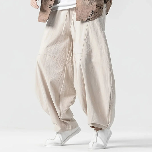 Men's Harem Trousers – Loose Fit Elasticated Waist