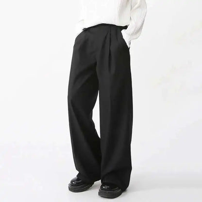 Men's Wide Leg Trousers – Loose Fit Pleated