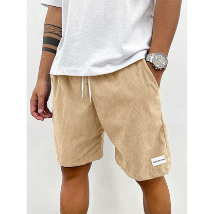 Men's Textured Shorts with Elasticated Drawstring Waist