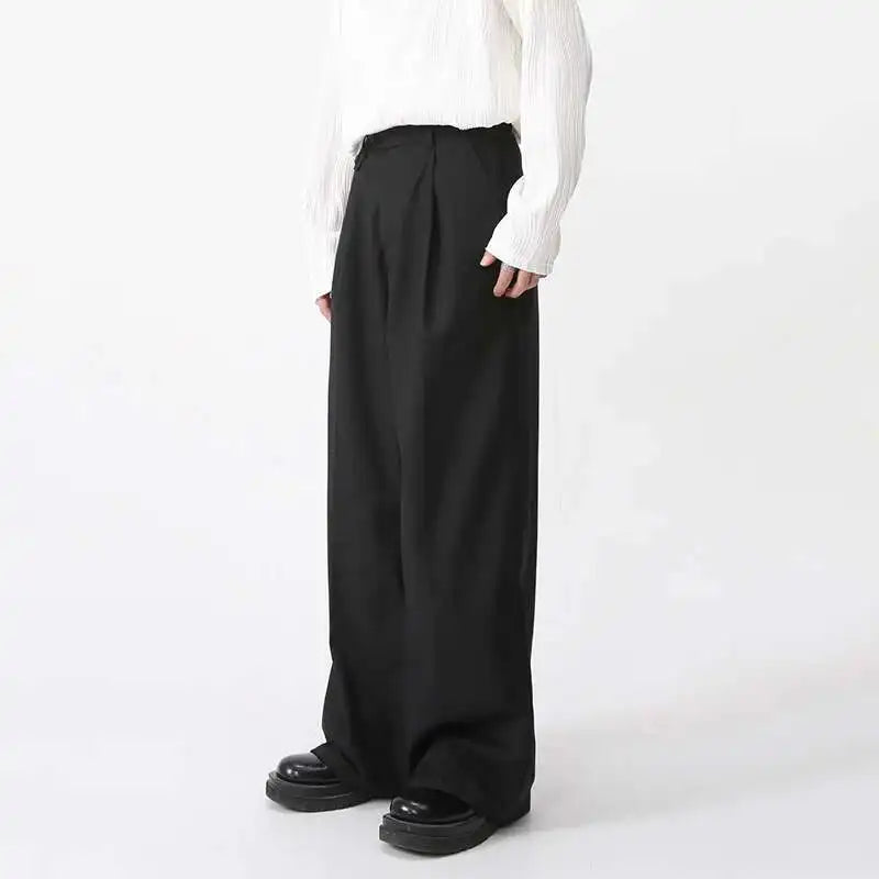Men's Wide Leg Trousers – Loose Fit Pleated