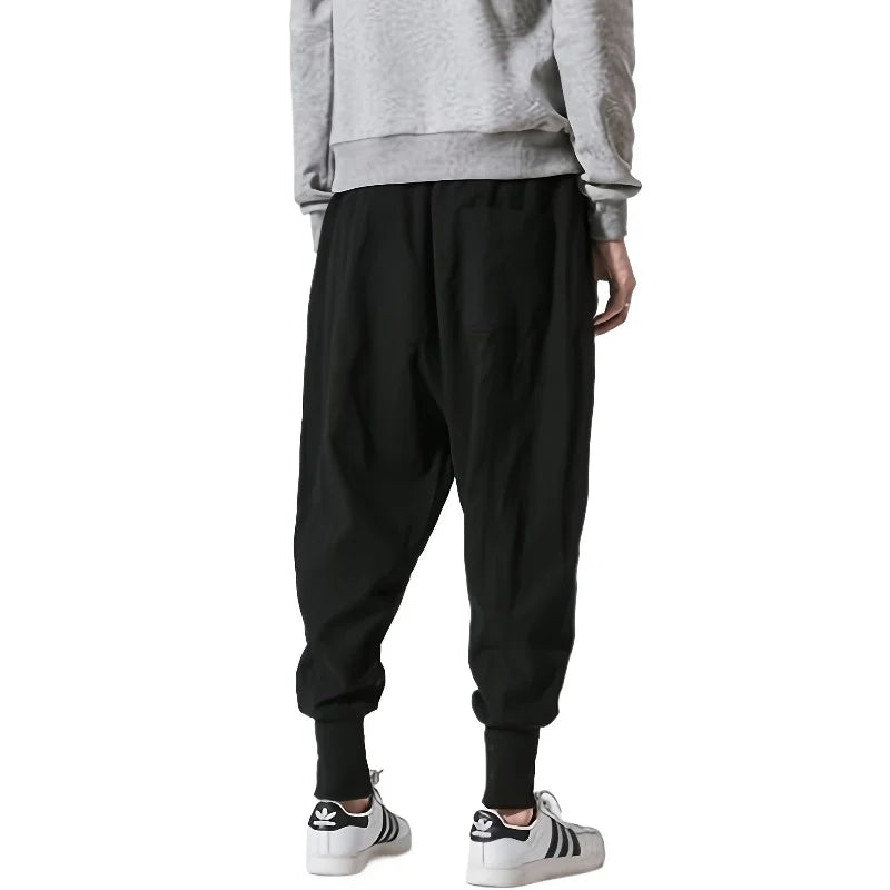 Men's Harem Joggers Loose Fit Drawstring Elasticated Cuffs