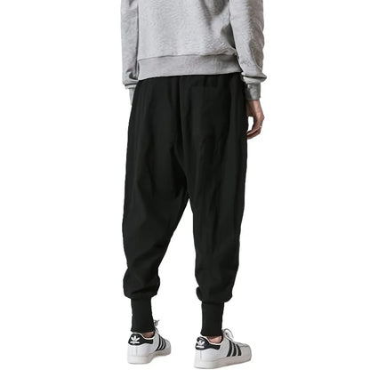 Men's Harem Joggers Loose Fit Drawstring Elasticated Cuffs