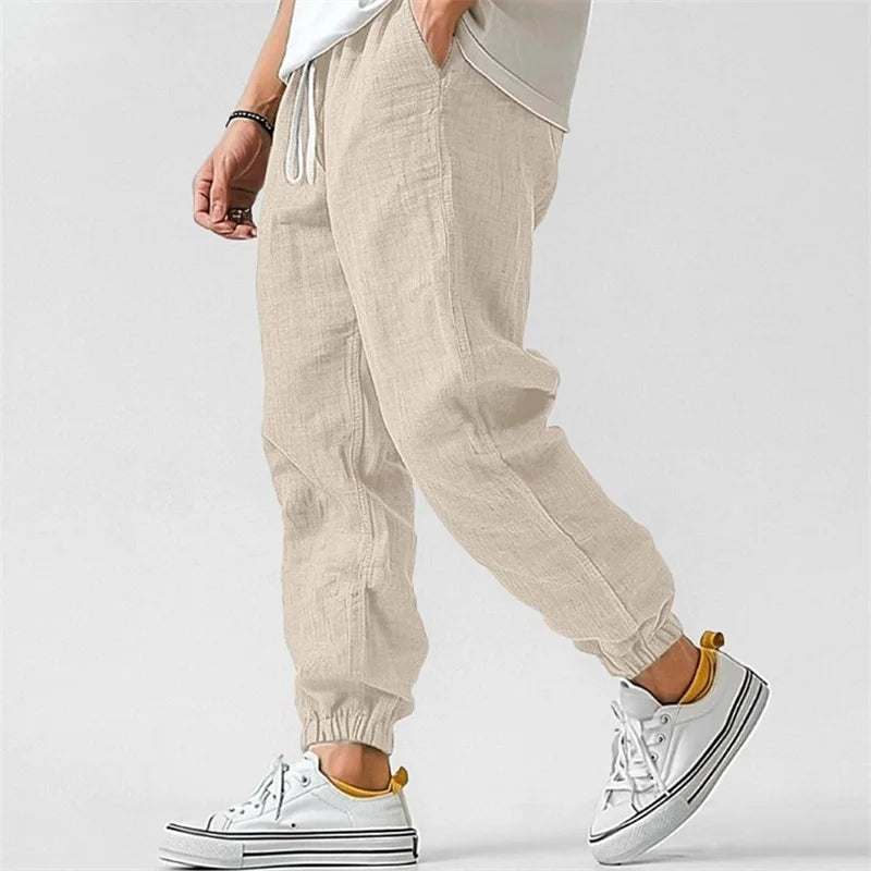Men's Tapered Joggers with Drawstring Waist and Elastic Cuffs