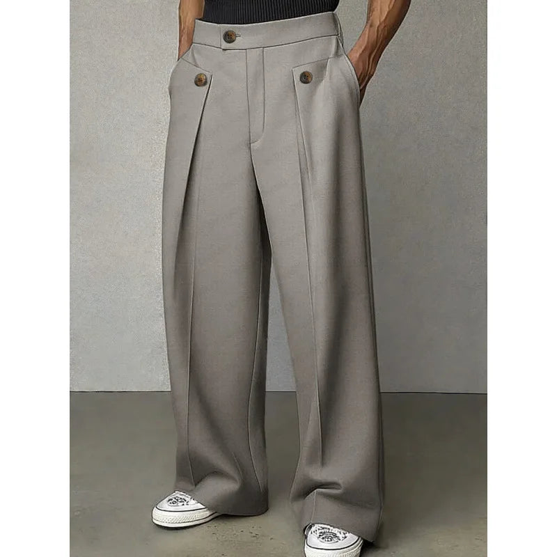 Women's Wide Leg Trousers – High Waist Pleated Tailored Fit