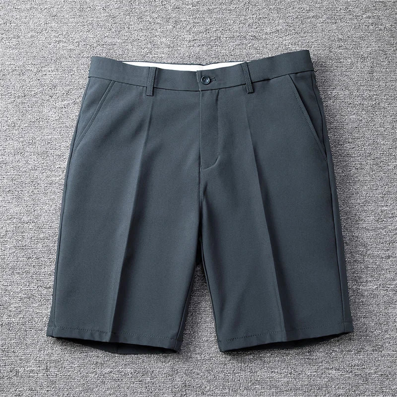 Men's Straight Leg Shorts with Button-Fastened Waist