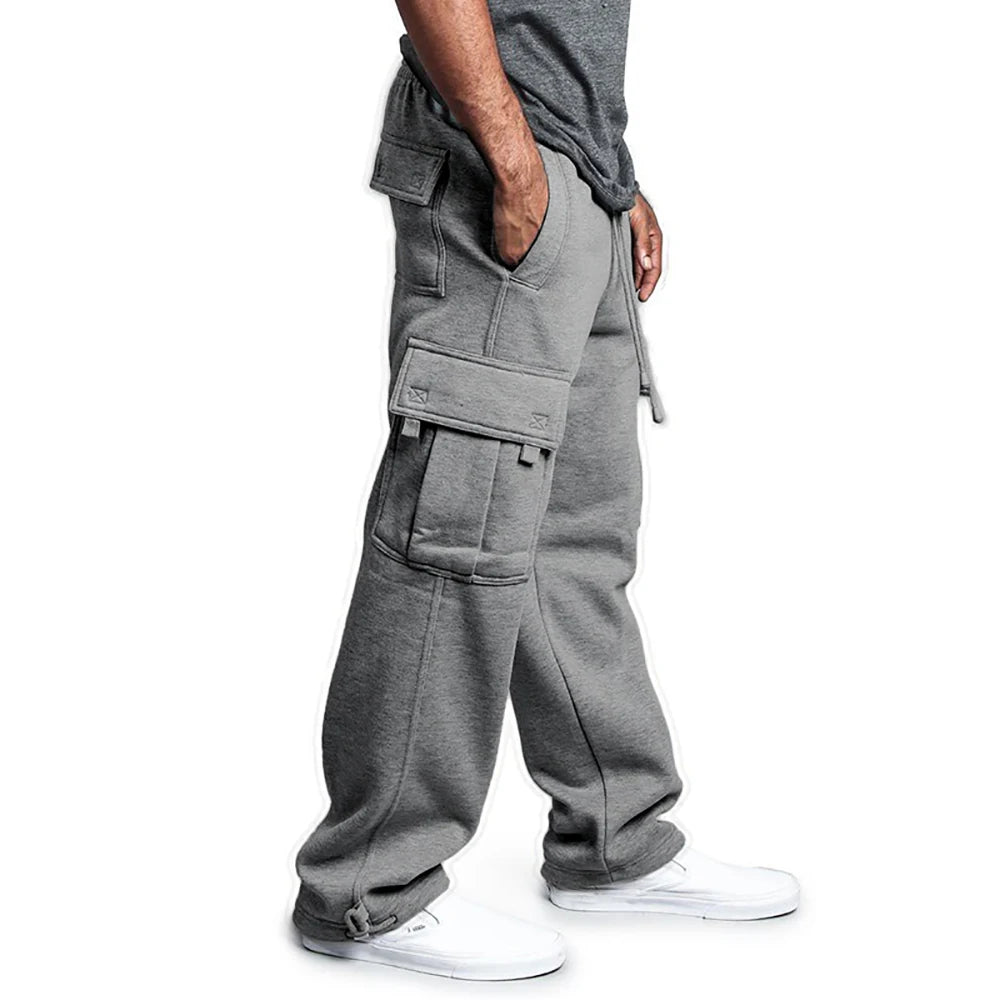 Men's Cargo Joggers Loose Fit Drawstring Multiple Pockets