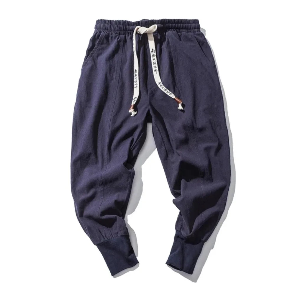 Men's Harem Trousers Relaxed Fit Drawstring Waist Elasticated Cuffs