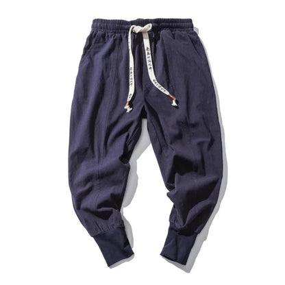 Men's Harem Trousers Relaxed Fit Drawstring Waist Elasticated Cuffs