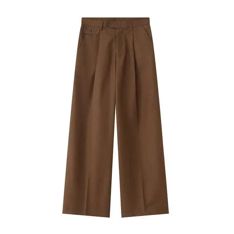Men's Wide Leg Trousers – Loose Fit Pleated