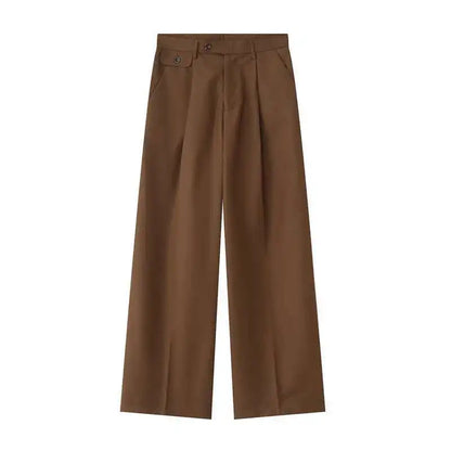 Men's Wide Leg Trousers – Loose Fit Pleated