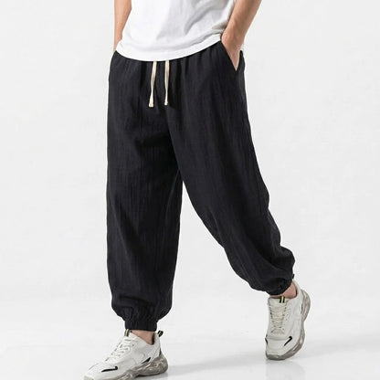 Men's Harem Trousers Loose Fit Drawstring Elasticated Cuffs