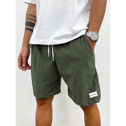 Men's Textured Shorts with Elasticated Drawstring Waist