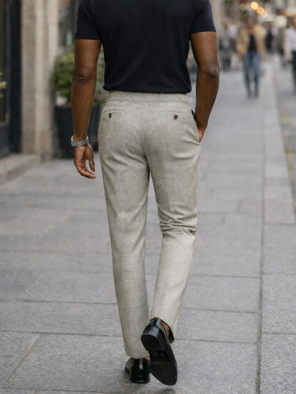 Men's Pleated Trousers – Tailored Fit with Tapered Leg
