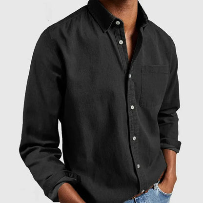 Men's Long Sleeve Button Down Shirt with Chest Pocket