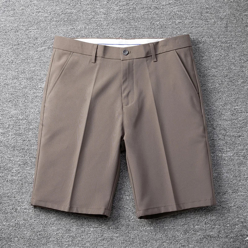Men's Straight Leg Shorts with Button-Fastened Waist