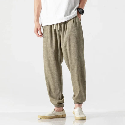 Men's Tapered Joggers with Elasticated Waist and Cuffed Hems