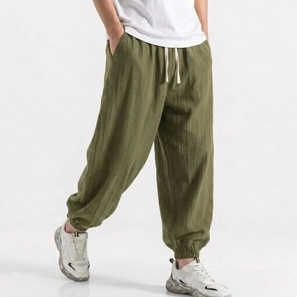 Men's Harem Trousers Loose Fit Drawstring Elasticated Cuffs