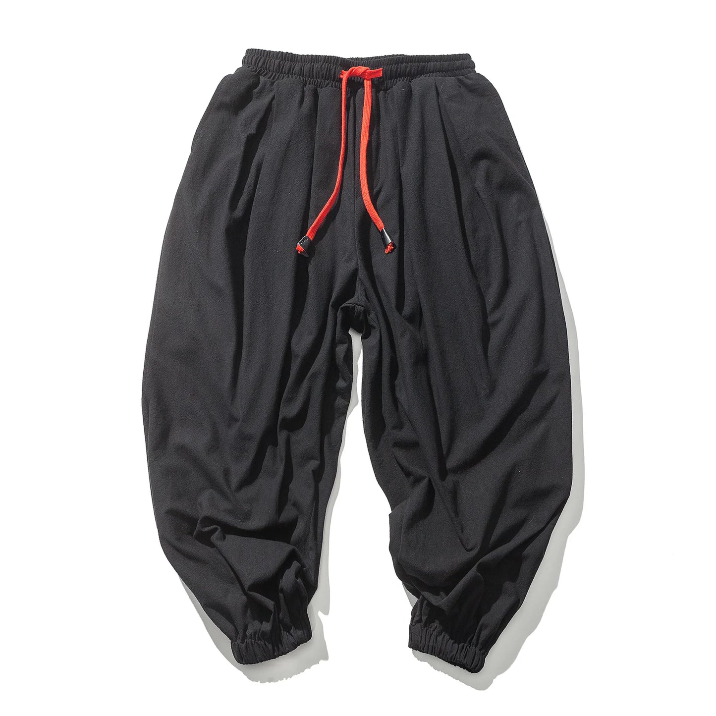 Men's Harem Trousers Loose Fit Pleated Drawstring Waist