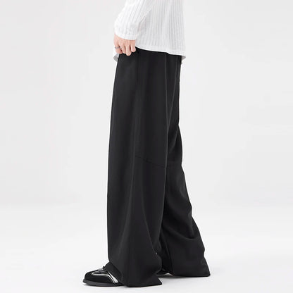 Men's Wide Leg Trousers with Pleated Front