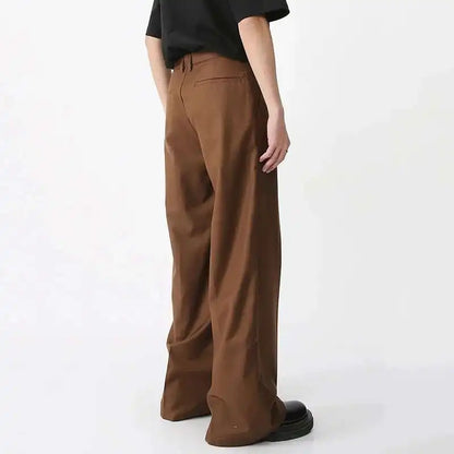 Men's Wide Leg Trousers – Loose Fit Pleated