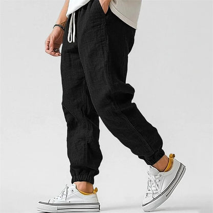 Men's Tapered Joggers with Drawstring Waist and Elastic Cuffs