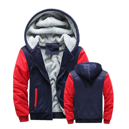 Men's Hooded Jacket – Plush Lined Full Zip Front Long Sleeve Outerwear