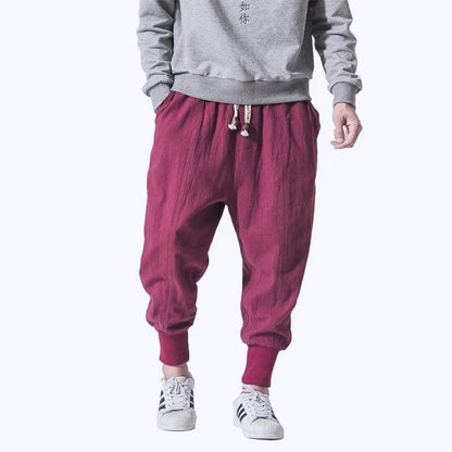 Men's Harem Joggers Loose Fit Drawstring Elasticated Cuffs