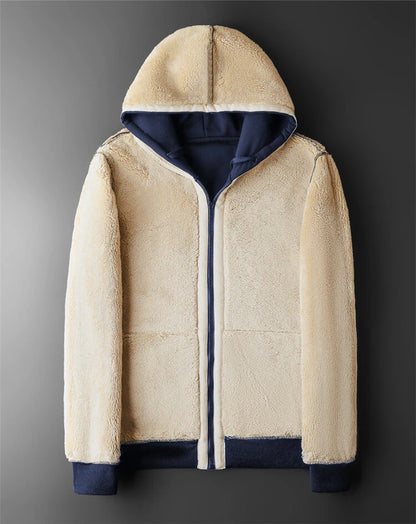 Men's Fleece Lined Hoodie – Full Zip Front Long Sleeve Hooded Jacket