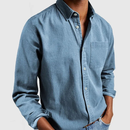 Men's Long Sleeve Button Down Shirt with Chest Pocket