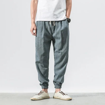Men's Tapered Joggers with Elasticated Waist and Cuffed Hems