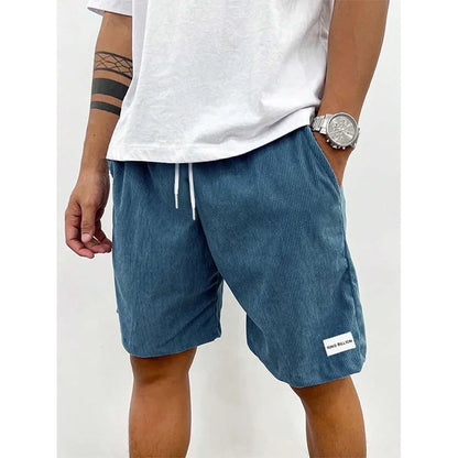 Men's Textured Shorts with Elasticated Drawstring Waist
