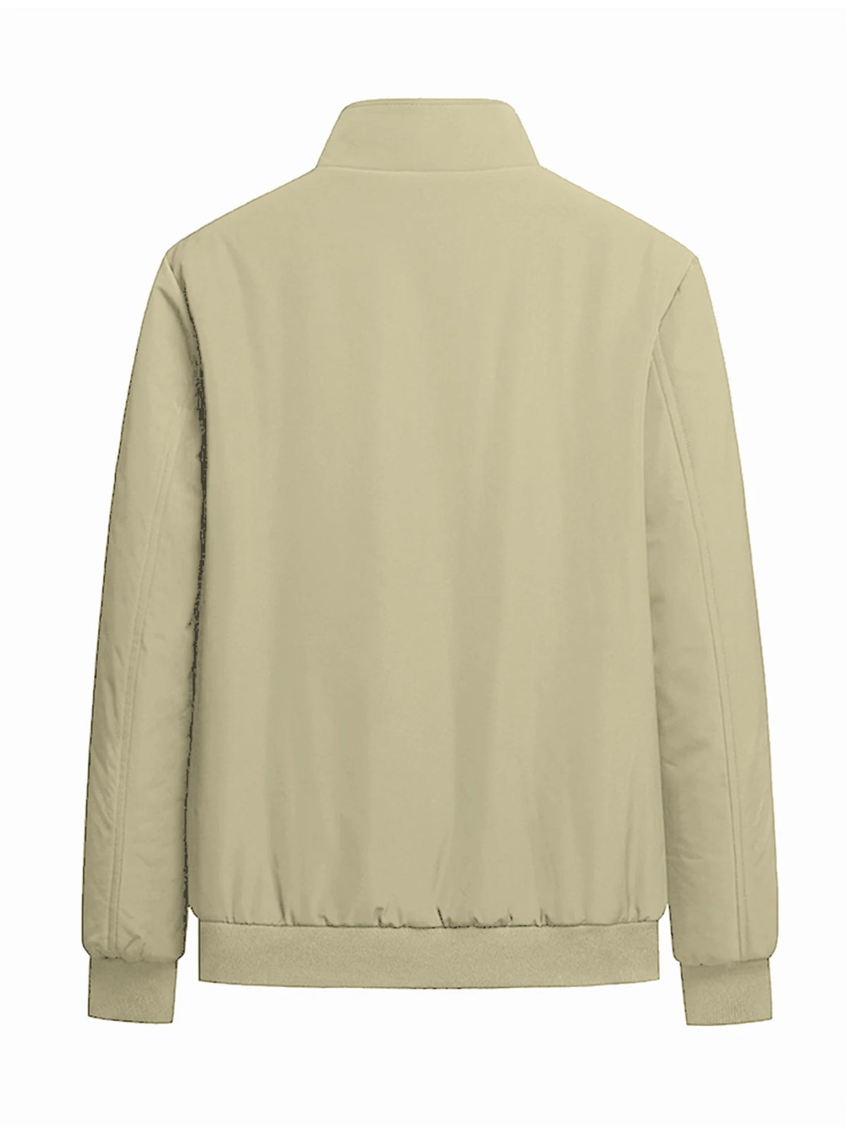 Men's Lined Bomber Jacket – Full Zip Front Stand Collar Long Sleeve Outerwear