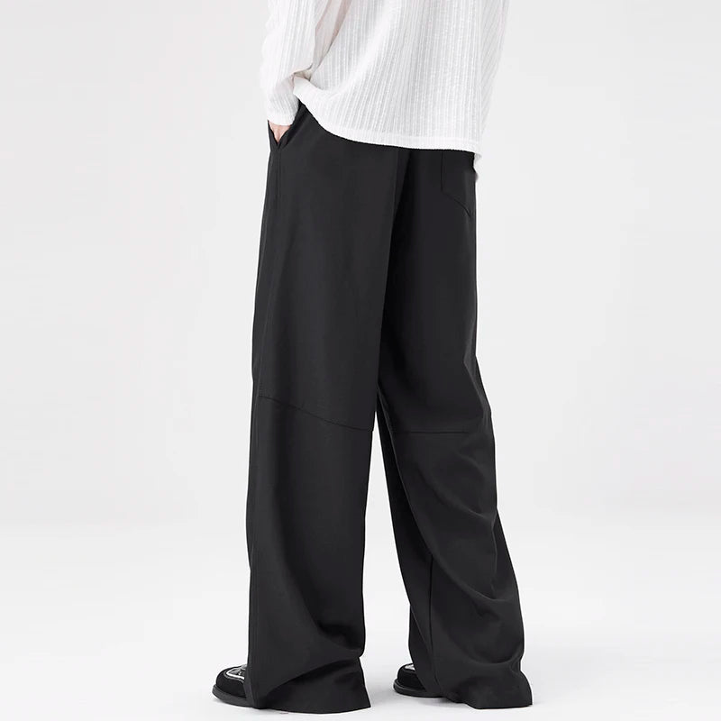 Men's Wide Leg Trousers with Pleated Front