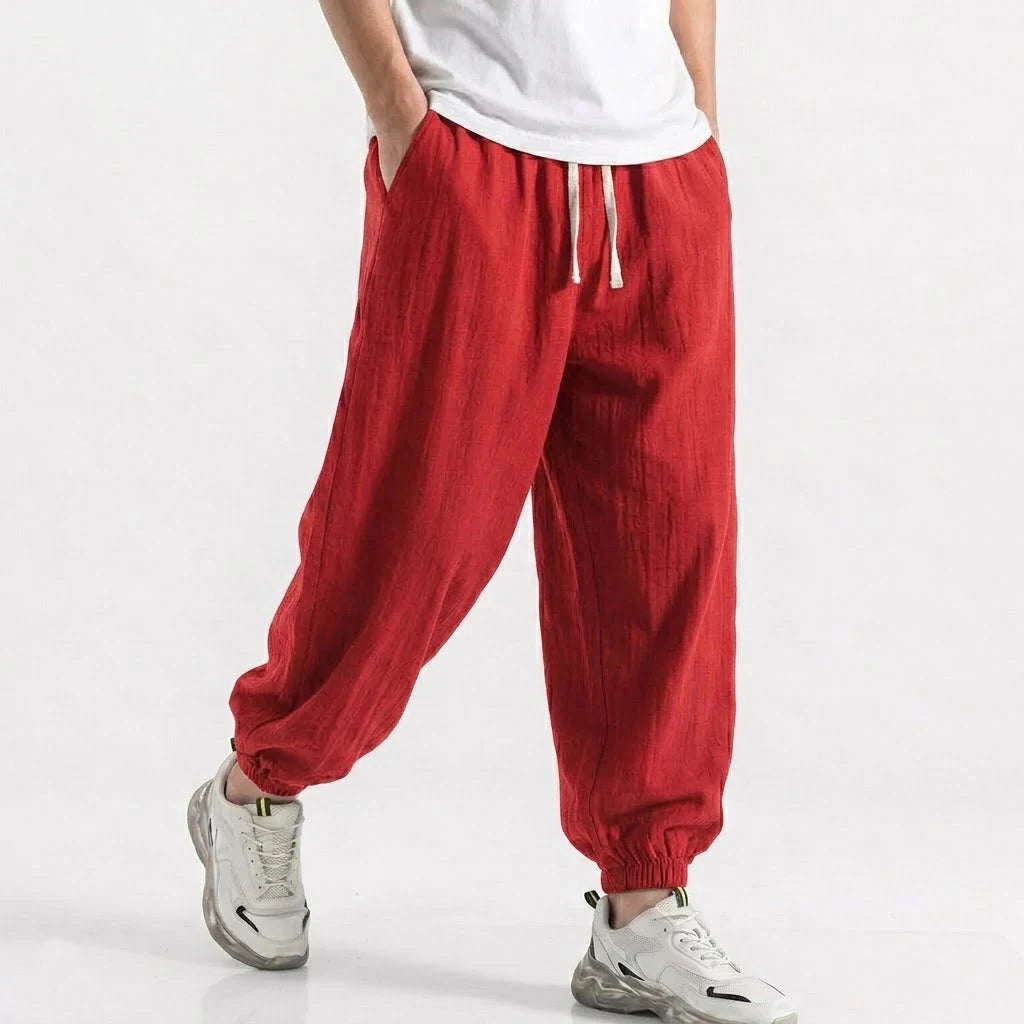 Men's Harem Trousers Loose Fit Drawstring Elasticated Cuffs