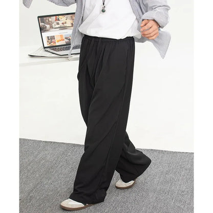 Men's Wide Leg Trousers with Drawstring Waist