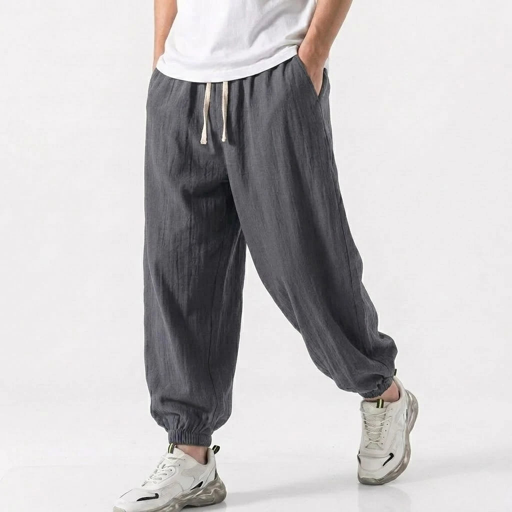 Men's Harem Trousers Loose Fit Drawstring Elasticated Cuffs