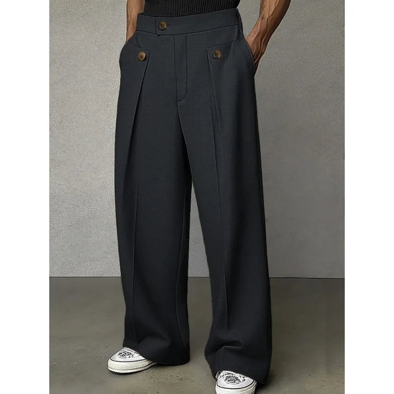 Women's Wide Leg Trousers – High Waist Pleated Tailored Fit