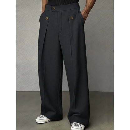 Women's Wide Leg Trousers – High Waist Pleated Tailored Fit
