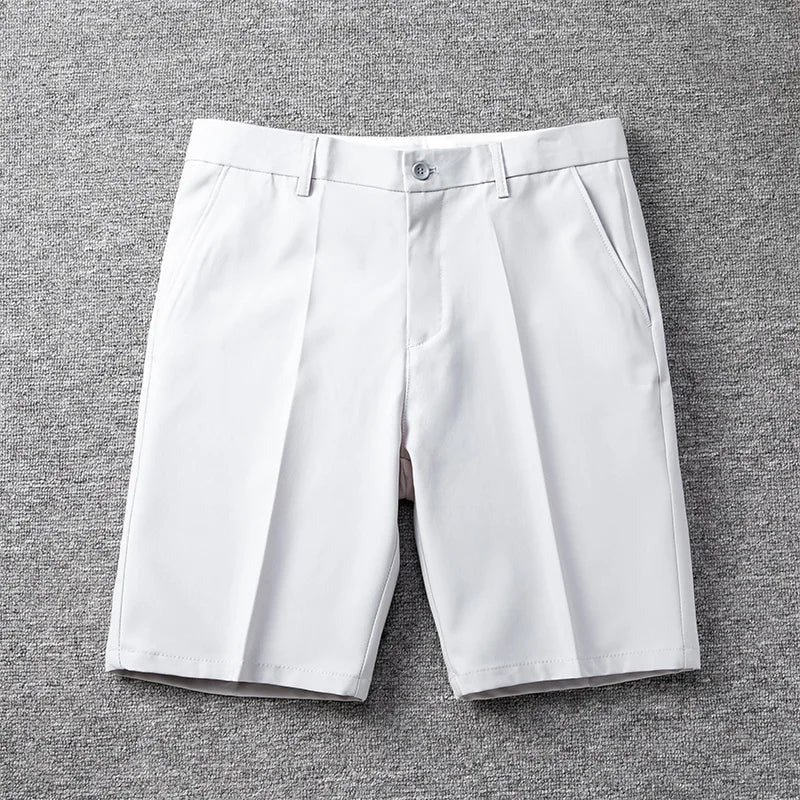 Men's Straight Leg Shorts with Button-Fastened Waist