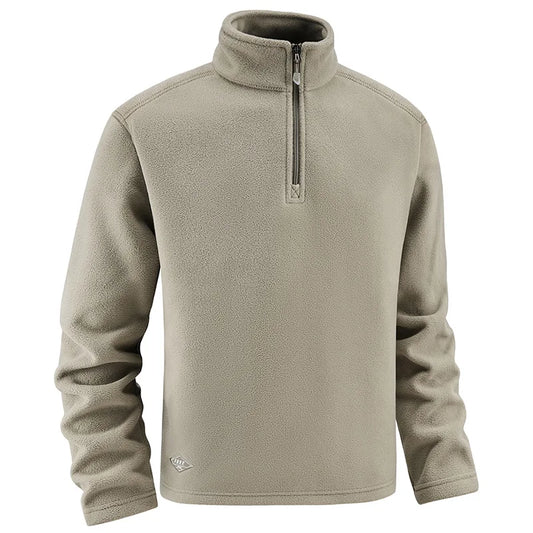 Men's Quarter Zip Pullover – Long Sleeve Stand Collar Lightweight Casual Top